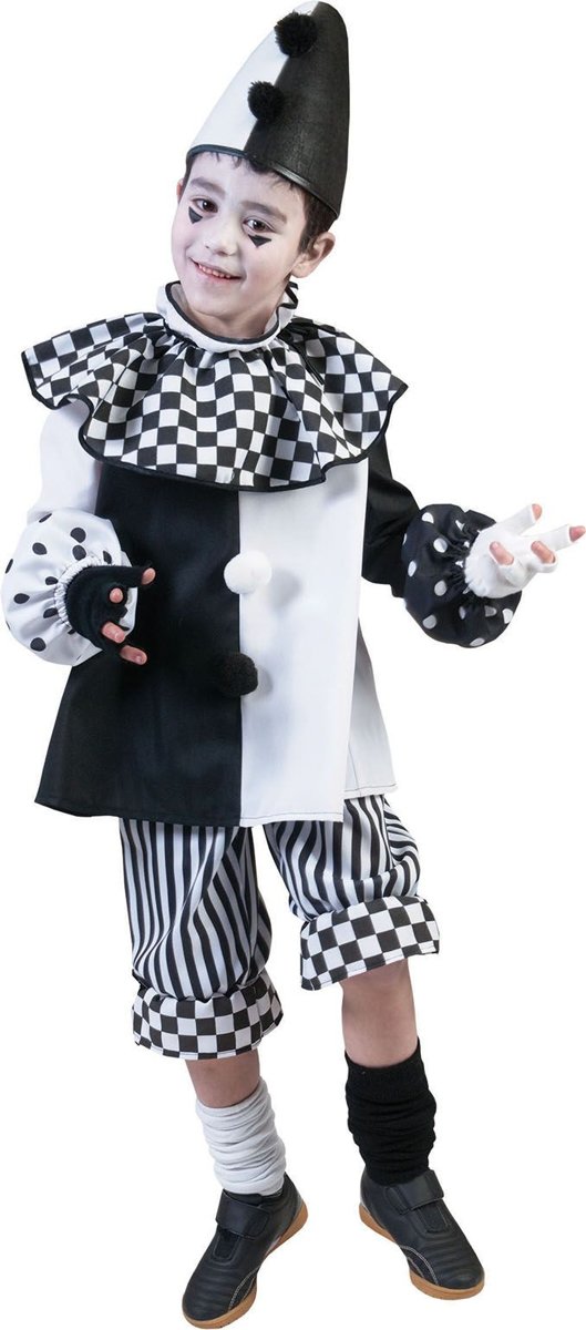 Pierrot Kostuum | Clown Classico Kostuum | Maat 140 | Carnaval kostuum | Verkleedkleding